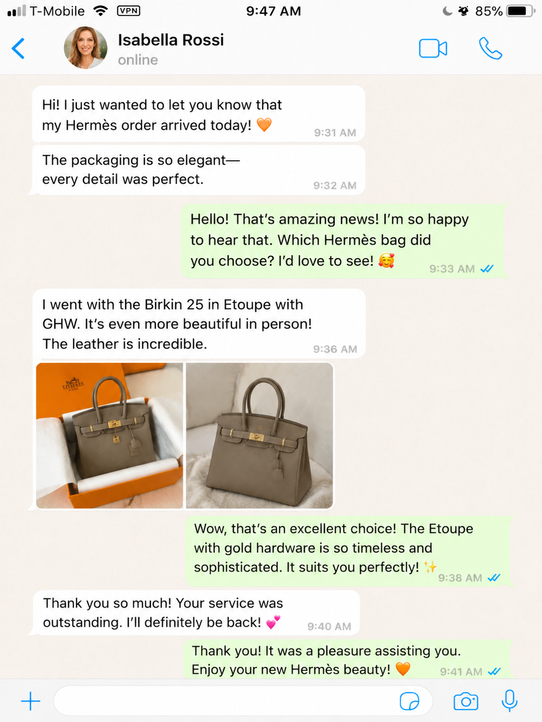 Neiman Marcu customer order and delivery photo