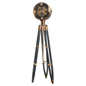 Black Coffee LED Gear Tripod Floor Clock alternate product view 1