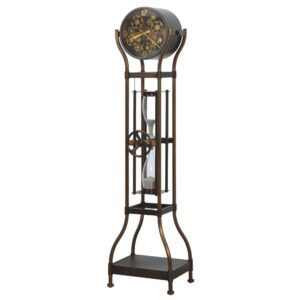 Aged Bronze Hourglass Gear Floor Clock alternate product view 1