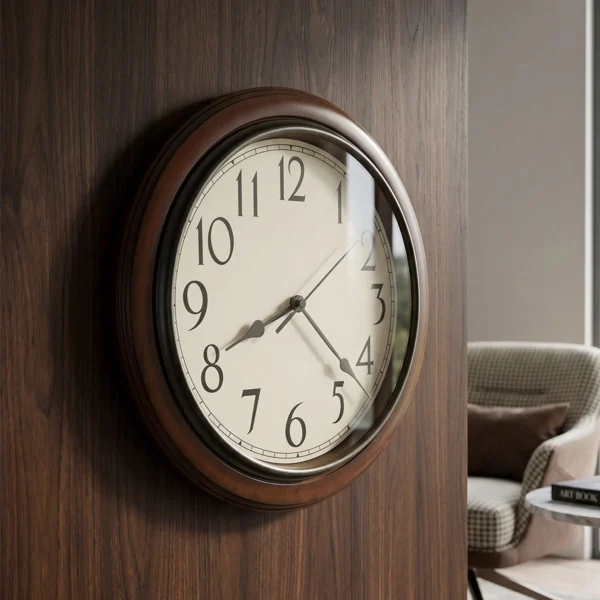 Medium Brown Soft-Tick Wall Clock