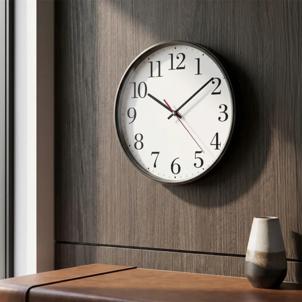 Black-and-White Office Wall Clock