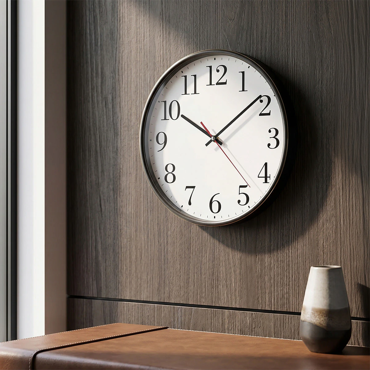 Black-and-White Office Wall Clock
