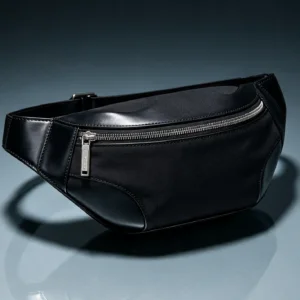 Black Urban Leather Fanny Pack