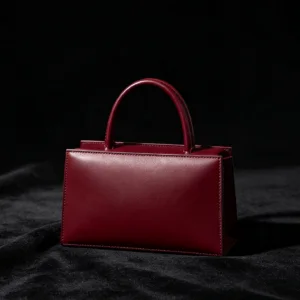 Burgundy Structured Top-Handle Satchel