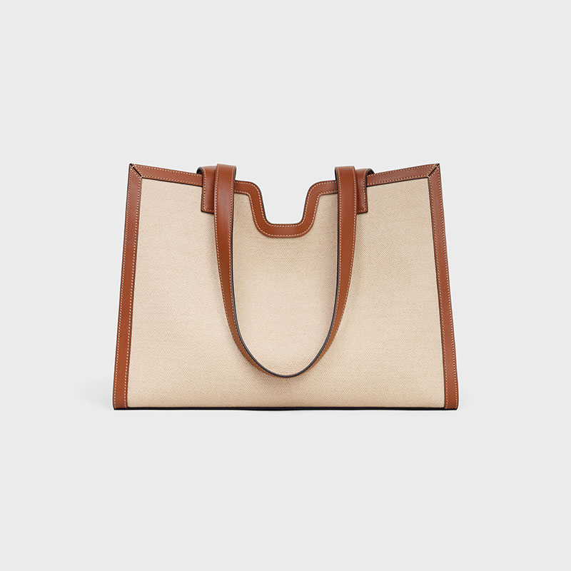 CABAS 16 IN TEXTILE AND CALFSKIN