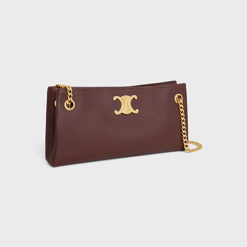 NEWSPAPER CHAIN BAG TRIOMPHE SOFT IN SUPPLE CALFSKIN