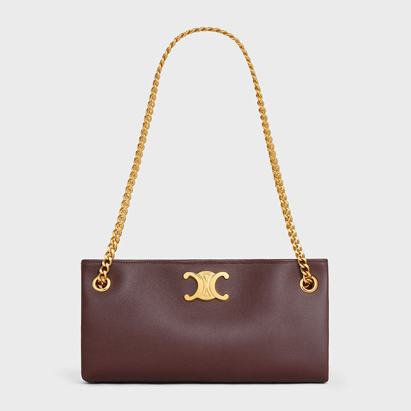 NEWSPAPER CHAIN BAG TRIOMPHE SOFT IN SUPPLE CALFSKIN