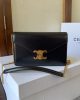 CELINE MARGO Shiny Calfskin Leather Chain Wallet