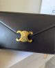 CELINE MARGO Shiny Calfskin Leather Chain Wallet