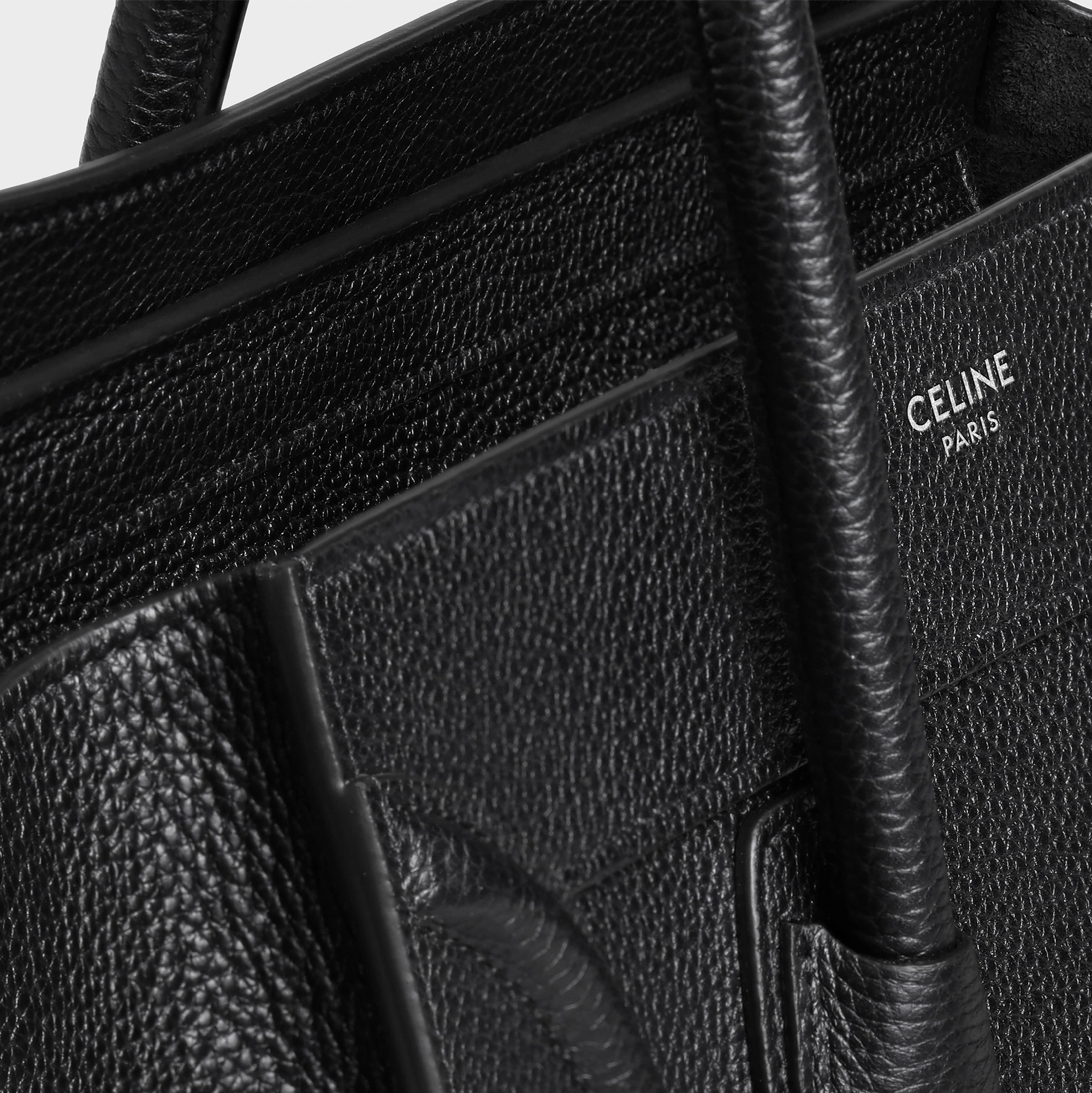 Micro Luggage handbag in drummed calfskin