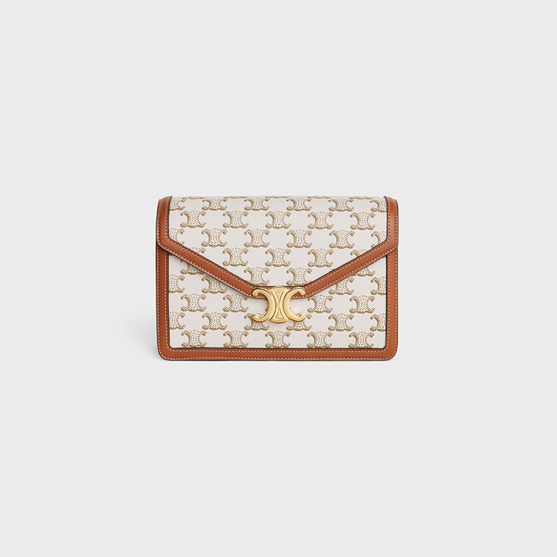 ENVELOPPE TRIOMPHE BAG IN TRIOMPHE CANVAS AND CALFSKIN