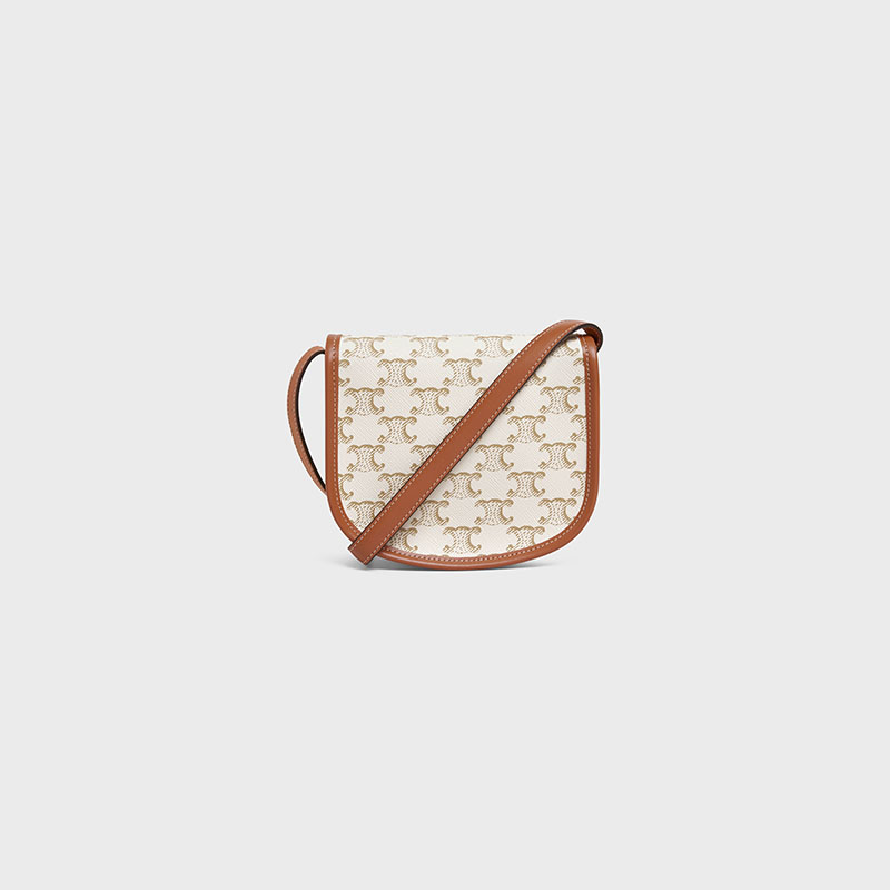 MINI BESACE IN TRIOMPHE CANVAS AND CALFSKIN