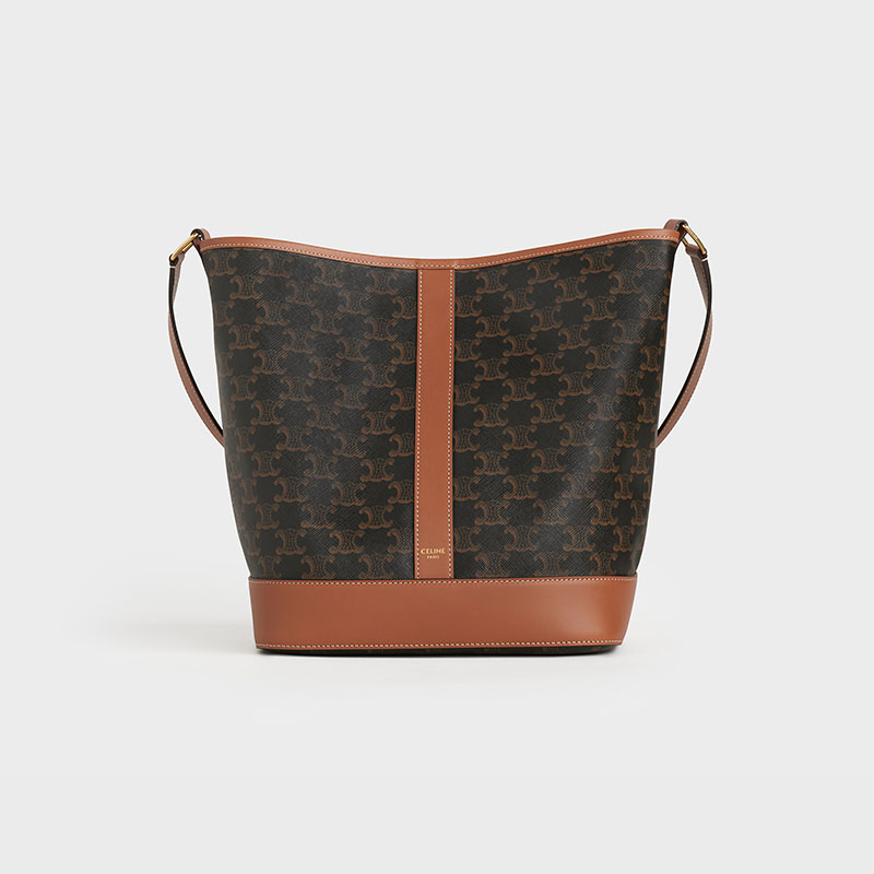 MEDIUM BUCKET IN TRIOMPHE CANVAS AND CALFSKIN