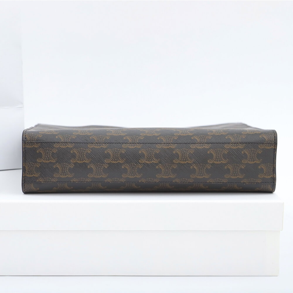CELINE Vertical Cabas bag in calfskin with logo print and Celine print