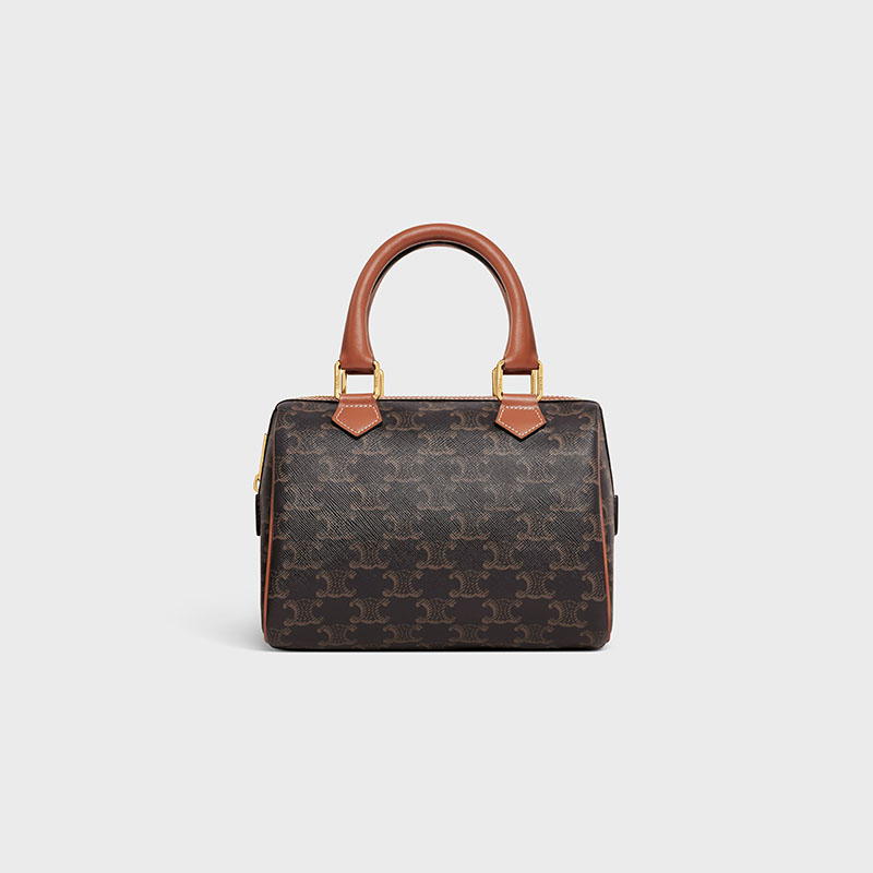 SMALL BOSTON IN TRIOMPHE CANVAS AND CALFSKIN