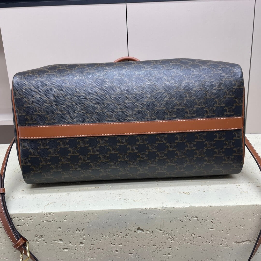 CELINE Medium duffle bag in logo-print calfskin