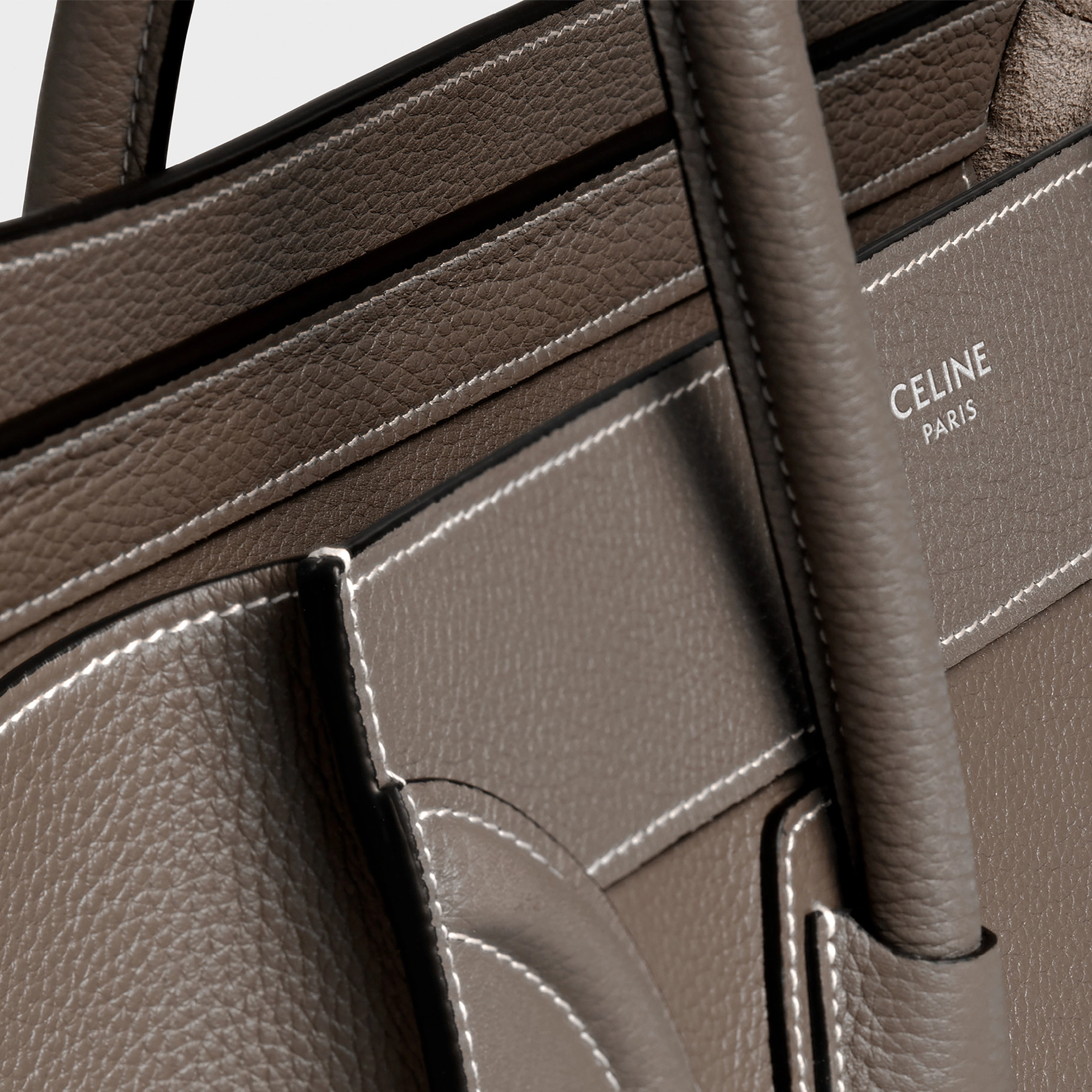 Micro Luggage handbag in drummed calfskin