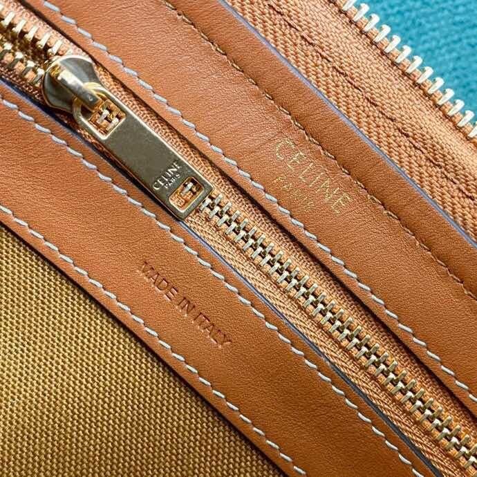 CELINE Logo Print Calfskin Boston Bag
