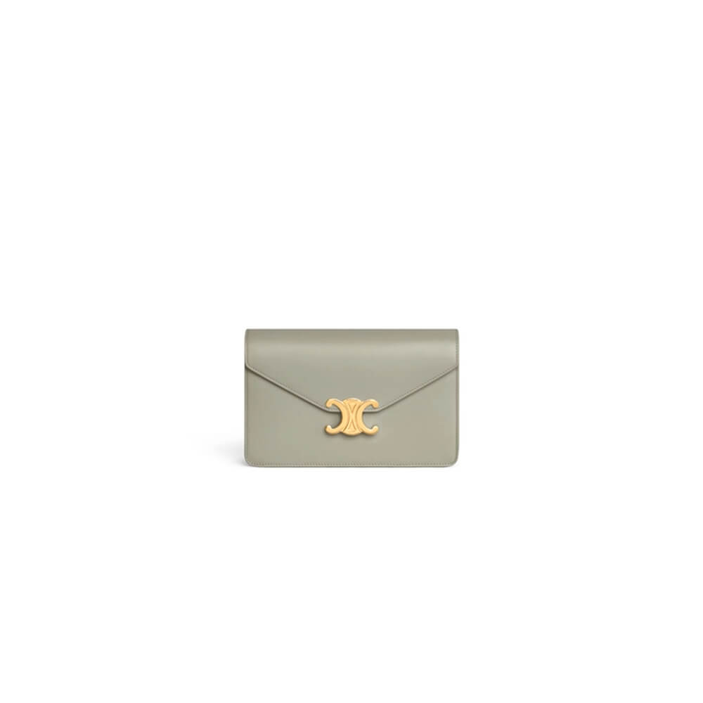 CELINE MARGO Shiny Calfskin Leather Chain Wallet