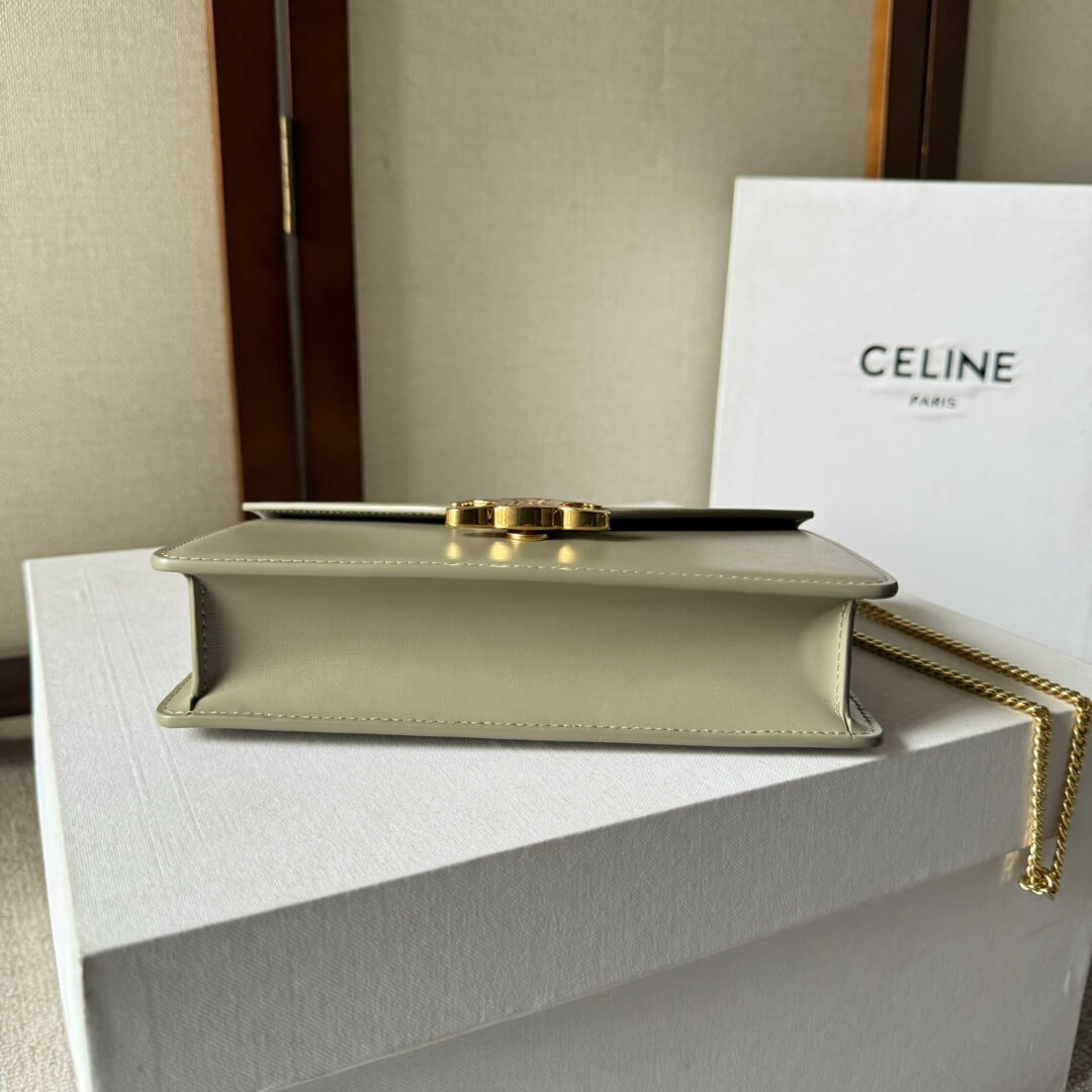 CELINE MARGO Shiny Calfskin Leather Chain Wallet