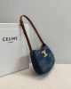 CELINE TILLY TRIOMPHE Medium Bag in Studded Denim and Calfskin