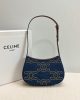 CELINE TILLY TRIOMPHE Medium Bag in Studded Denim and Calfskin