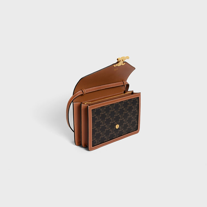 ENVELOPPE TRIOMPHE BAG IN TRIOMPHE CANVAS AND CALFSKIN