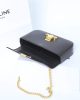 CELINE CLAUDE shiny cowhide leather chain shoulder bag