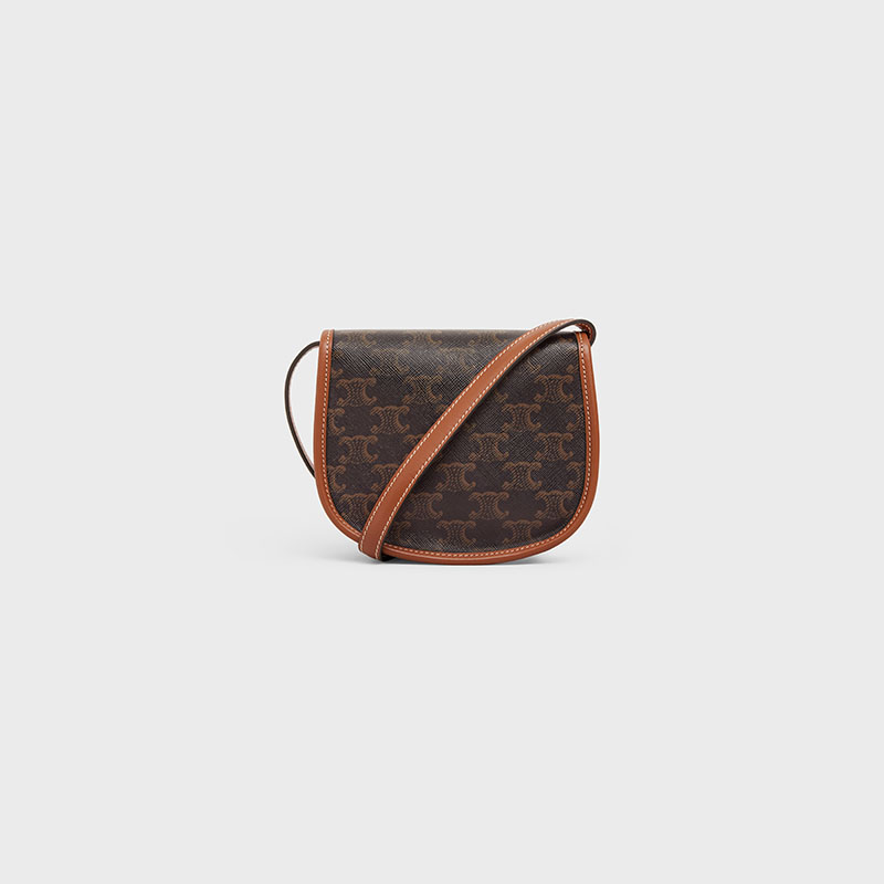 MINI BESACE IN TRIOMPHE CANVAS AND CALFSKIN