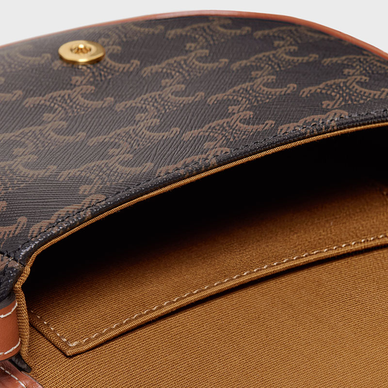 MINI BESACE IN TRIOMPHE CANVAS AND CALFSKIN