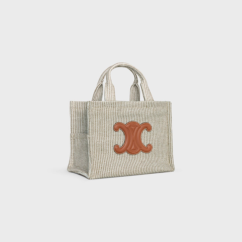 SMALL CABAS THAIS IN STRIPED TEXTILE