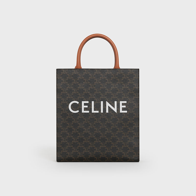 SMALL CABAS VERTICAL IN TRIOMPHE CANVAS AND CALFSKIN