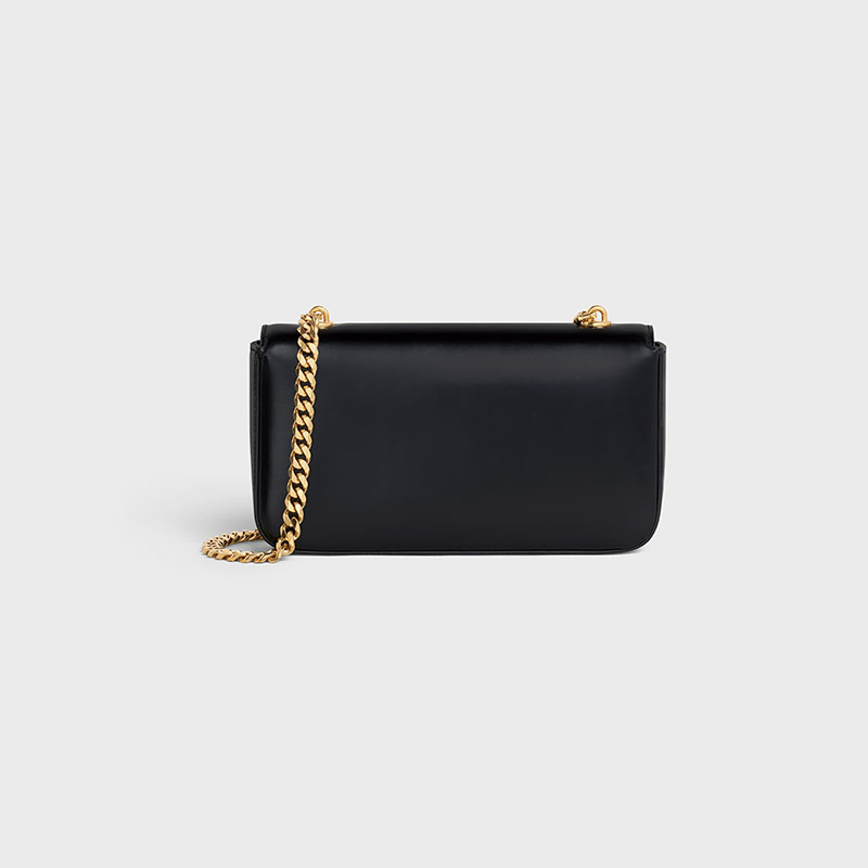 CHAIN SHOULDER BAG TRIOMPHE IN SHINY CALFSKIN