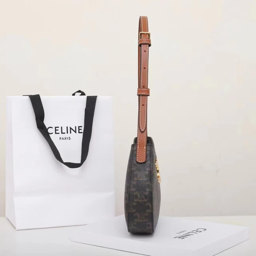 CELINE TILLY medium bag in shiny calf leather