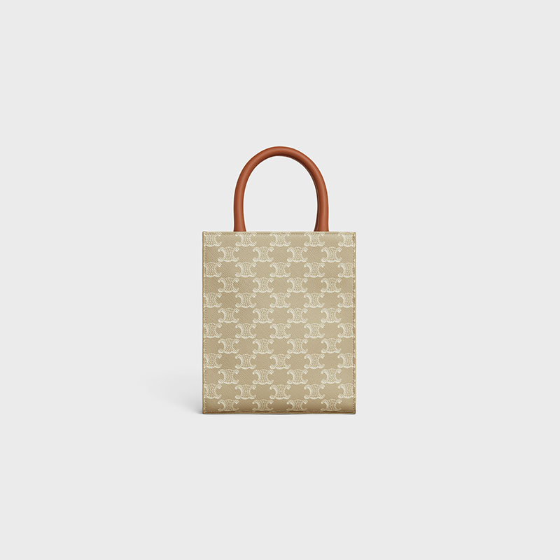 MINI VERTICAL CABAS IN TRIOMPHE CANVAS AND CALFSKIN