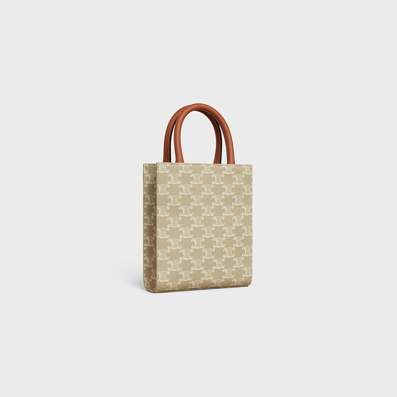 MINI VERTICAL CABAS IN TRIOMPHE CANVAS AND CALFSKIN