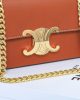 CELINE CLAUDE shiny cowhide leather chain shoulder bag