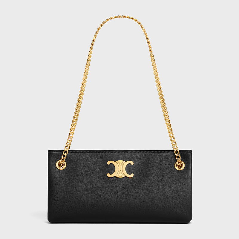 NEWSPAPER CHAIN BAG TRIOMPHE SOFT IN SUPPLE CALFSKIN