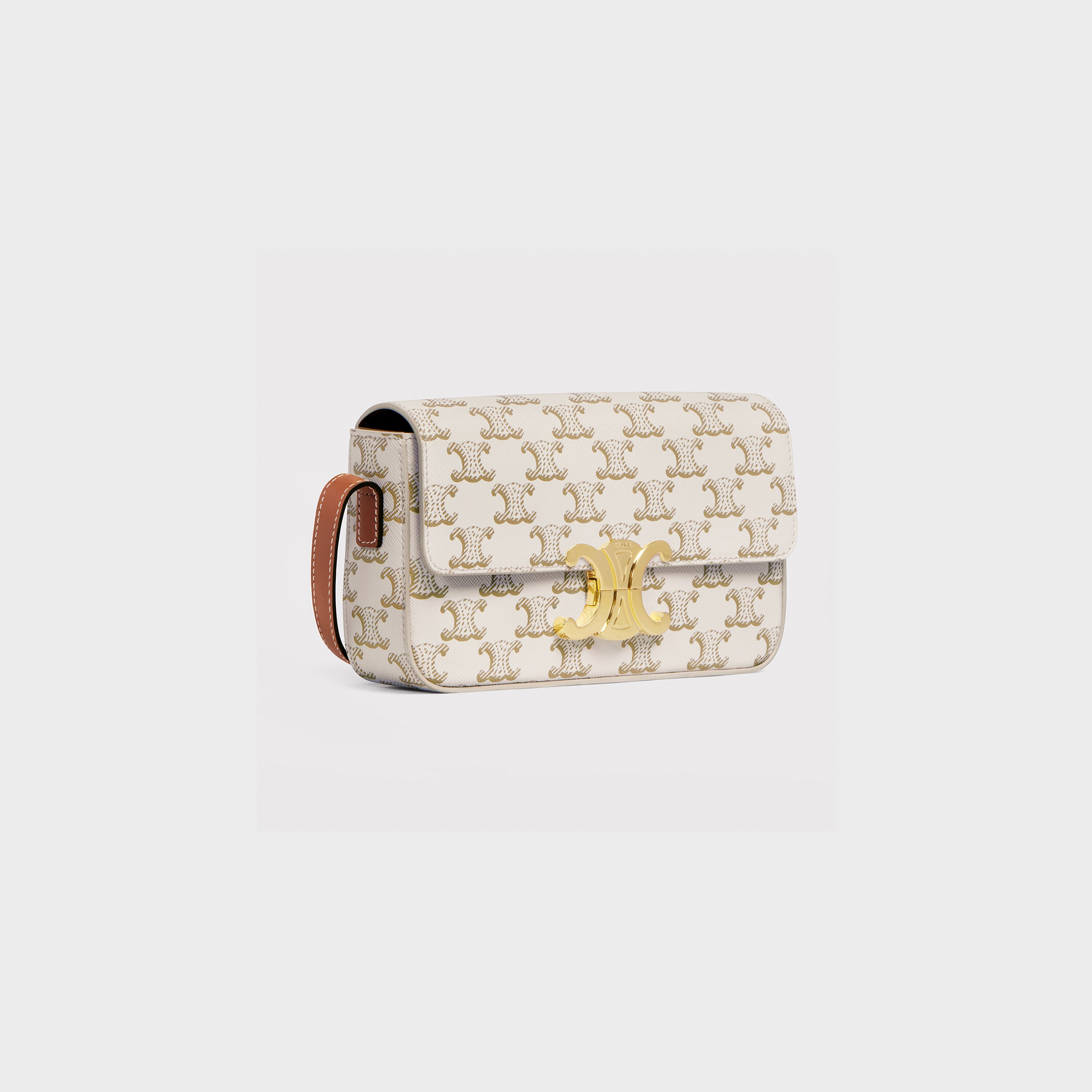 SHOULDER BAG CLAUDE in Triomphe canvas and calfskin