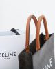 CELINE Vertical Cabas bag in calfskin with logo print and Celine print