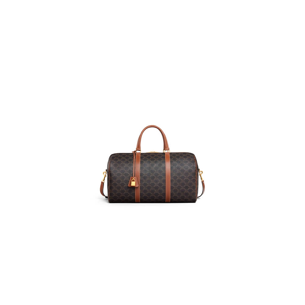 CELINE Medium duffle bag in logo-print calfskin