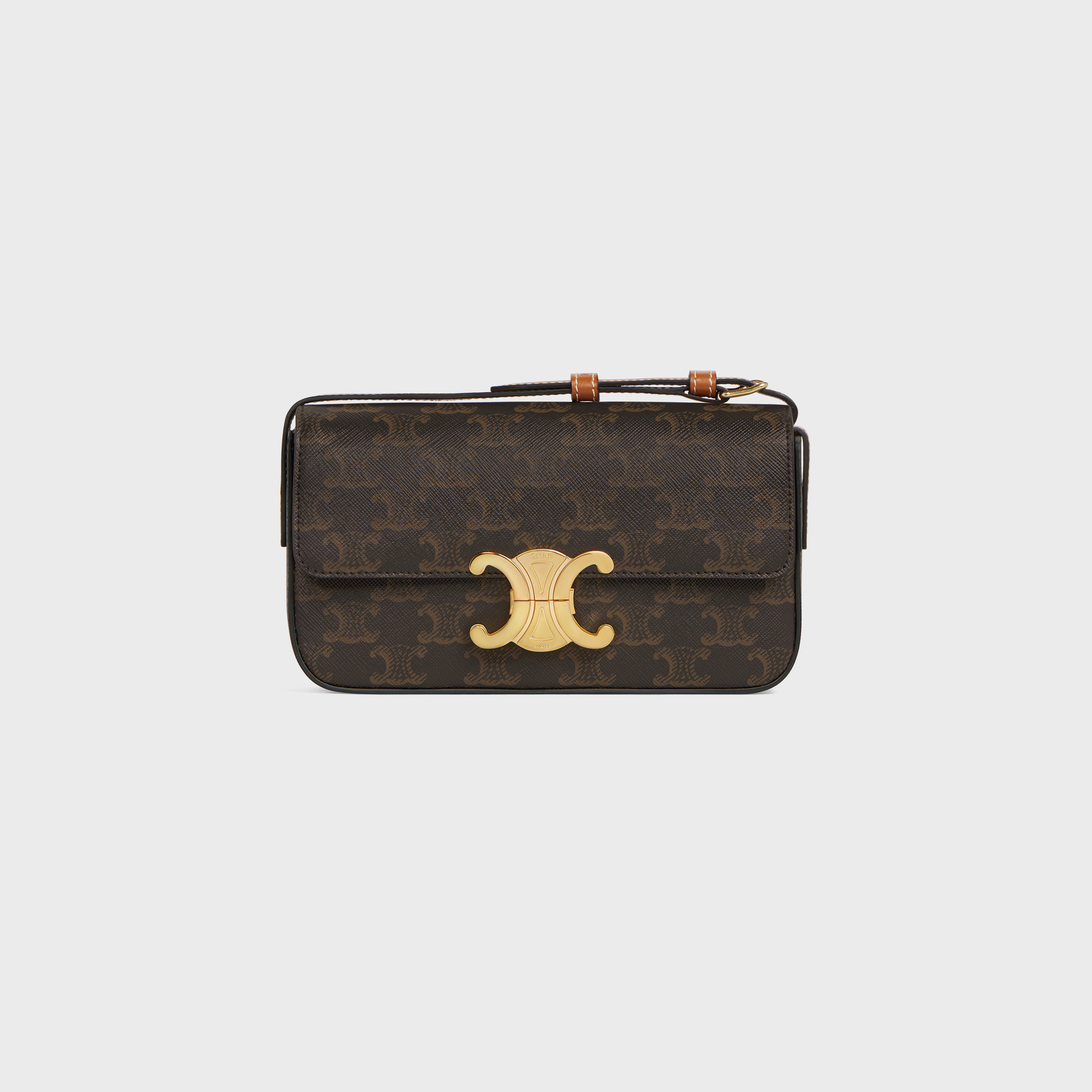 SHOULDER BAG CLAUDE in Triomphe canvas and calfskin