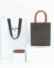 CELINE Mini Vertical Cabas Bag in Calfskin Leather with Logo and Celine Print