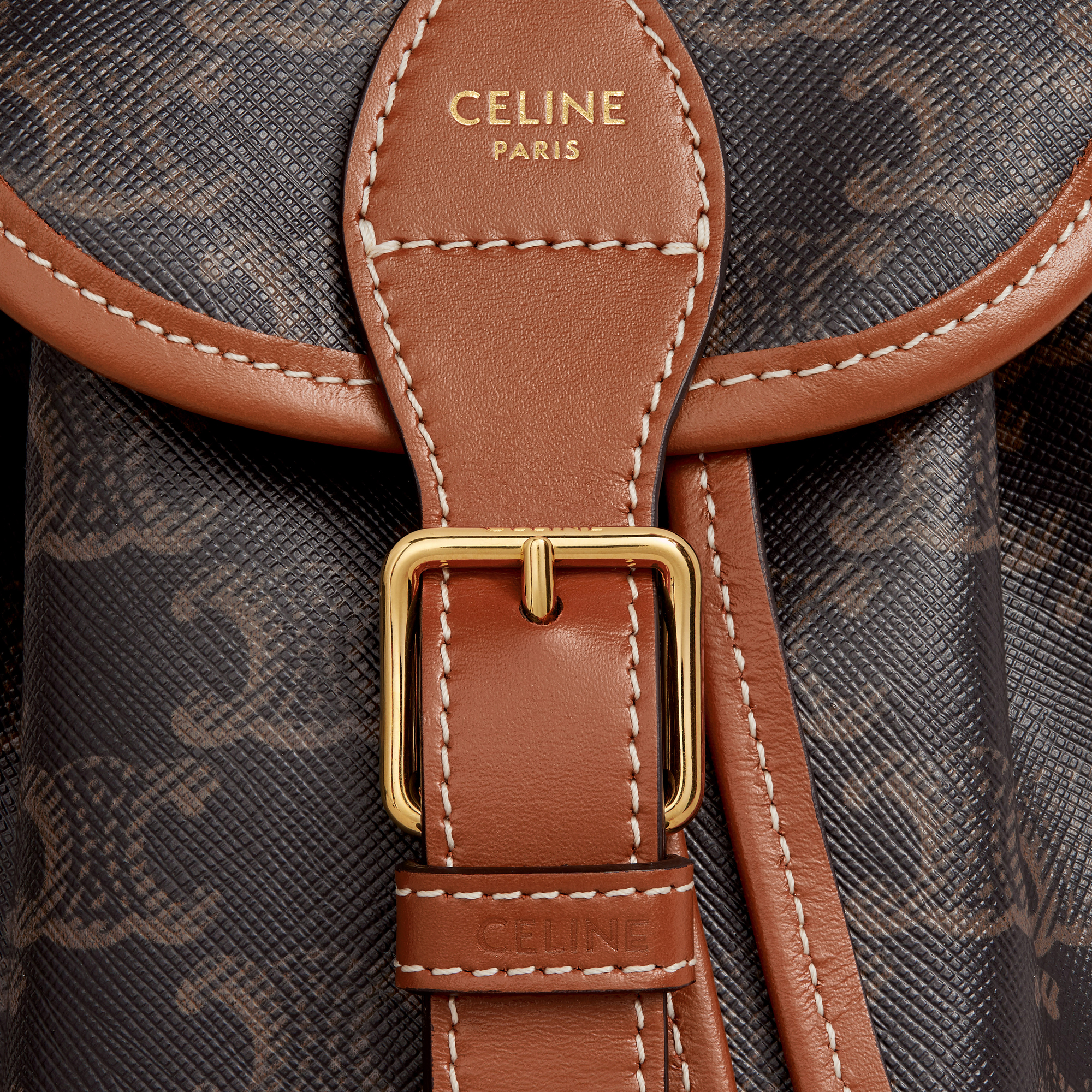 MINI BACKPACK FOLCO in Triomphe Canvas and calfskin