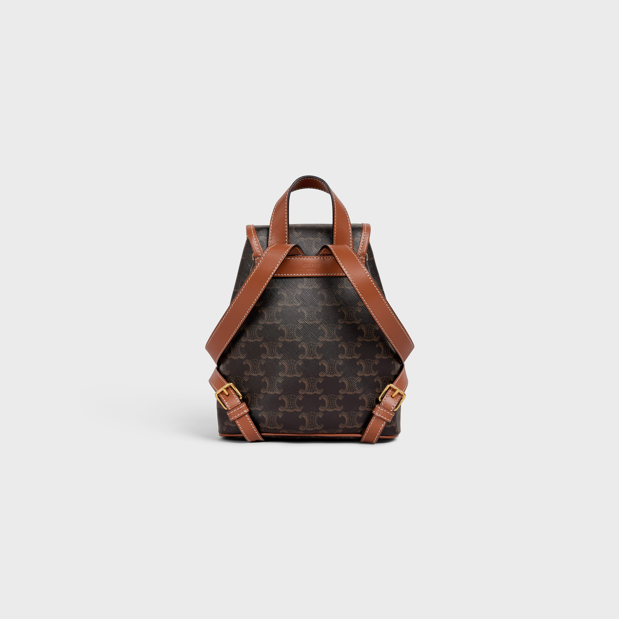 MINI BACKPACK FOLCO in Triomphe Canvas and calfskin