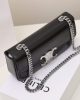 CELINE CLAUDE shiny cowhide leather chain shoulder bag