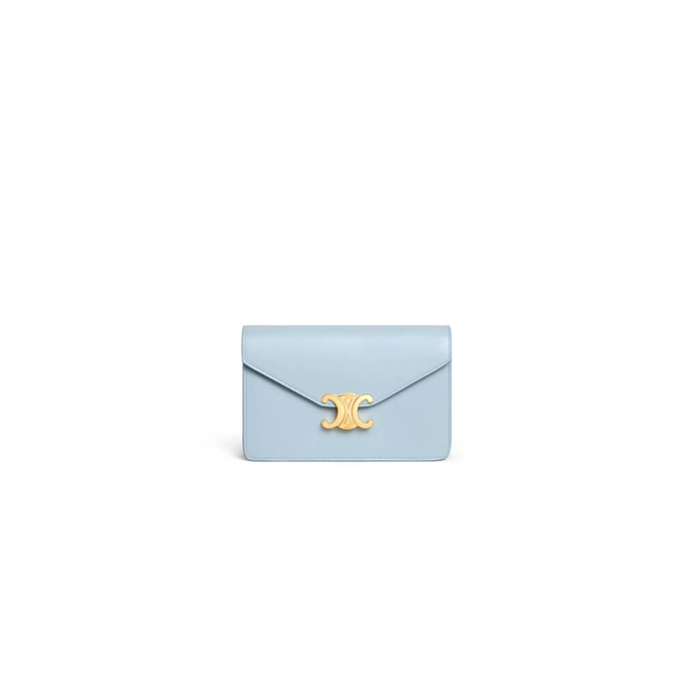 CELINE MARGO Shiny Calfskin Leather Chain Wallet