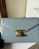 CELINE MARGO Shiny Calfskin Leather Chain Wallet