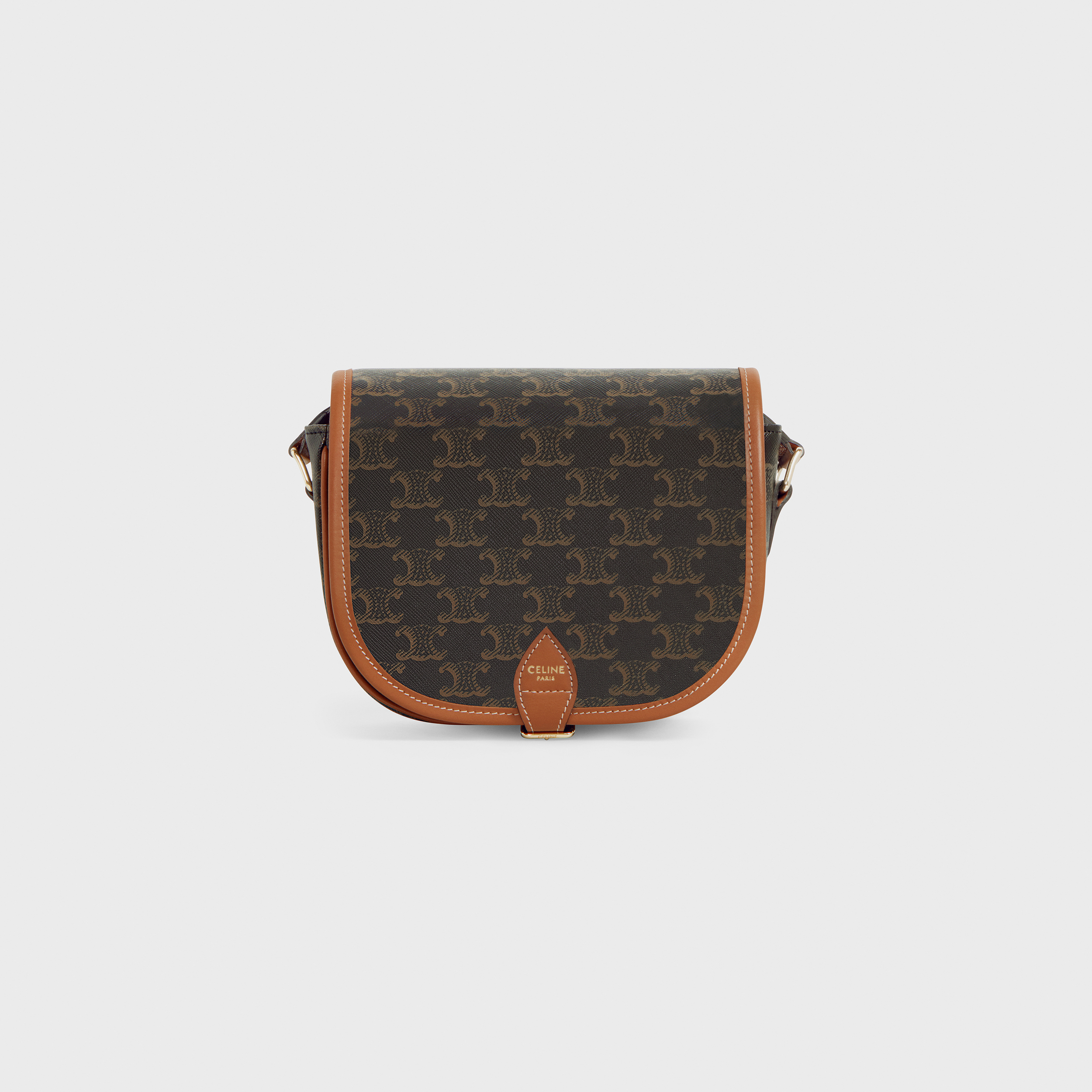 Medium Folco bag in Triomphe Canvas and calfskin