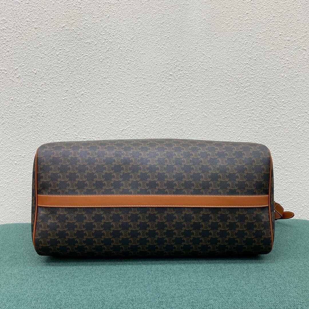 CELINE Large Travel Bag in Logo Print and Calfskin